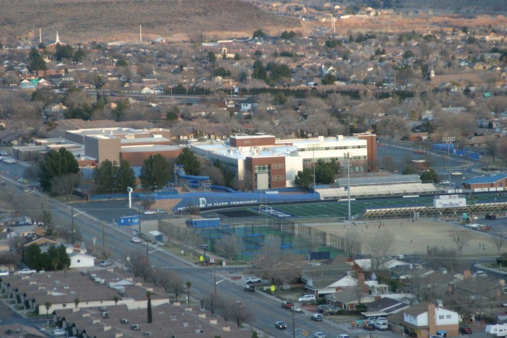 Aerial view of Dixie High campus
